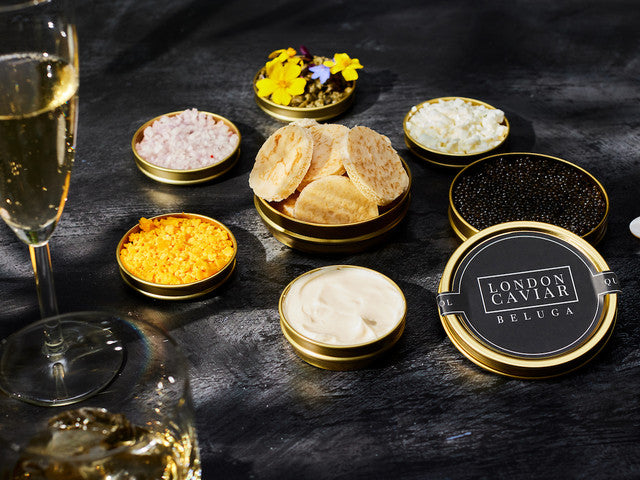 Variety of Caviar and Condiments